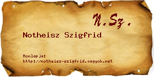 Notheisz Szigfrid névjegykártya